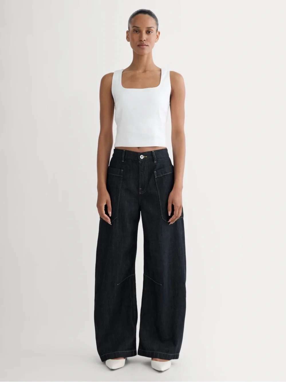 Everlane Dark Wash Wide-Leg Flare Jeans